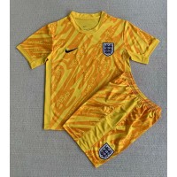 Camisa de time de futebol Inglaterra Goleiro Replicas 1º Equipamento Infantil Europeu 2024 Manga Curta (+ Calças curtas)